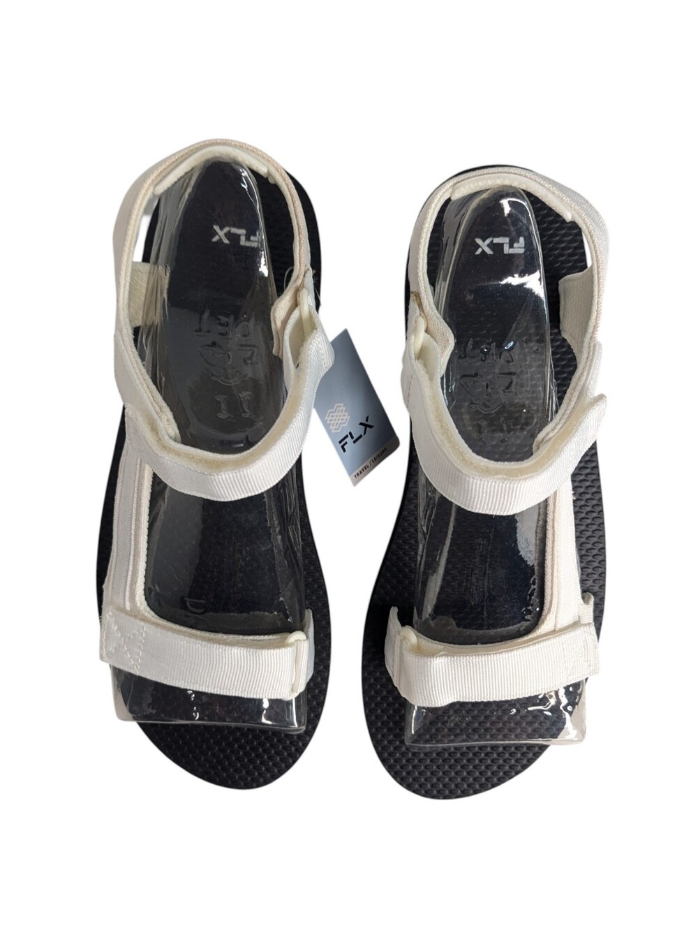 FLX Travel/Leisure Strap Black White Sandals | Size 11 - Picture 6 of 10